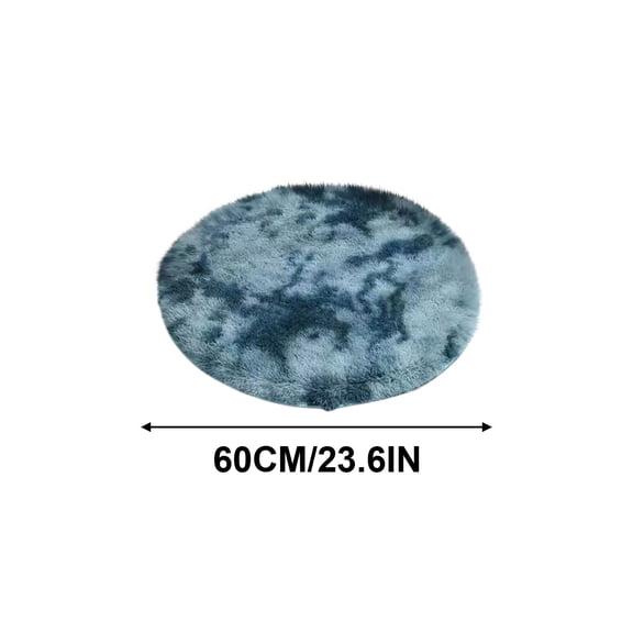 Leodye 1PCS Round Tie Dyed Silk Wool Carpet Easy Care Home Rug for Bedroom Living Room Coffee Table and Computer Chair Mat -23.62 × 23.62 IN