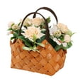 thumbnail image 1 of Leodye 1PCS Rustic Style Handheld Artificial Flower Basket - Home/Wedding Decorative Props -8.66x6.69x3.93in, 1 of 6