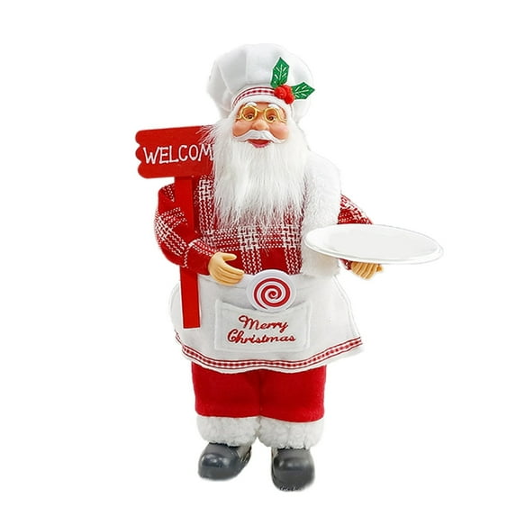 Leodye 1PCS Santa Claus Doll - Christmas Gift Toy, Home Table Decoration -11.8*6.7IN