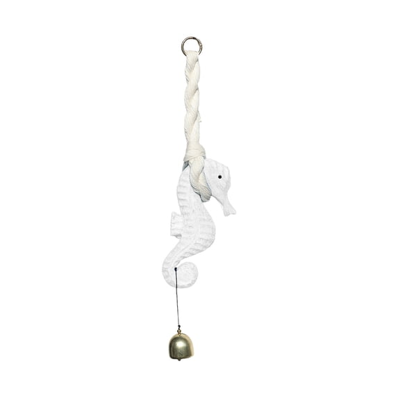 Leodye 1PCS Seahorse Wind Chime Wall Hanging Simple Ocean theme Decor for Restaurant Bar Home Wall -12.99*2.76IN