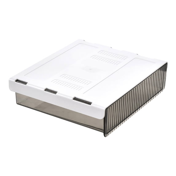 Leodye 1PCS Self-adhesive Under Desk Drawer Organizer Hidden Slide-out Home office Stationery Sundry Workspace Organizer -8.26x6.69x2.24inch