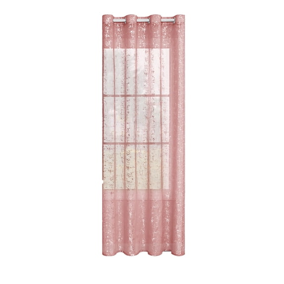 Leodye 1PCS Semi Transparent Curtain Silver Embossed Pattern Light Filtering Drape for Bedroom Living Room and Study -39.37×98.43in