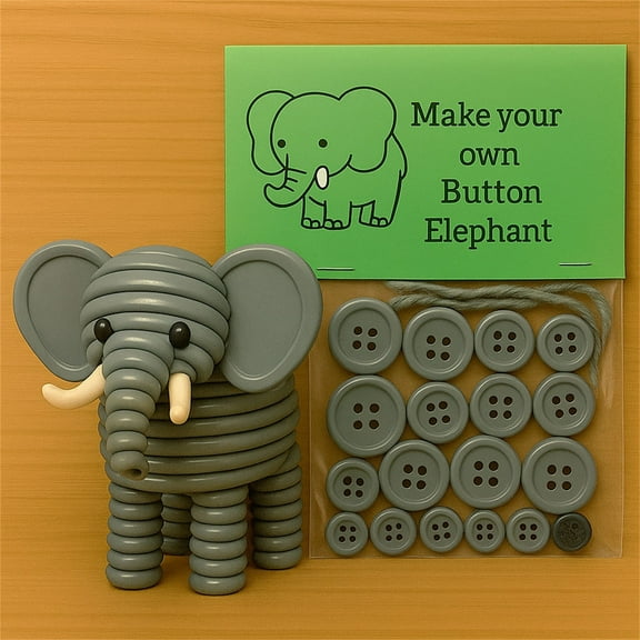 Leodye 1PCS Sets Button Animal Craft Kits Make Your Own Button Animal Decorations DIY Hanging Ornament for Holiday Stocking Filler Gift Decor