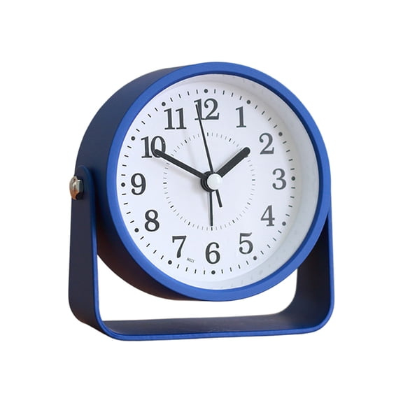 Leodye 1PCS Silent Analog Small Desk Alarm Clock, Adjustable Stand Clear Dial, Compact Table Clock for Bedroom Student office Bedside -3.9x3.9x1.4in