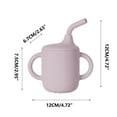 thumbnail image 1 of Leodye 1PCS Silicone Sippy Cup with Straw Handles Non spill Training Drinking Cup -4.72IN, 1 of 5
