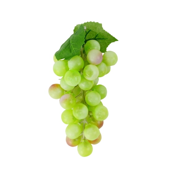 Leodye 1PCS Simulated Grape Bunch Hanging Pendant, Plastic Fake Fruit Model with Leaves, Realistic Decor for Home Kitchen Party and Festival Ornament -8.66IN