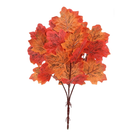 Leodye 1PCS Simulation Maple Leaf Branches Fake Leaves Decorative Silk Flower Dry Branches-15.3x7.8x0.3 in