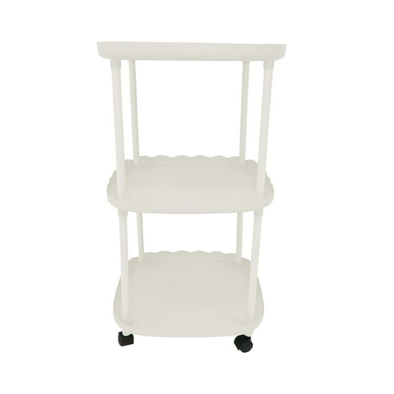 Leodye 1PCS Small Narrow Side Table, 3-Tier Skinny End Table with Storage Shelf, Slim Nightstand Bedside Table for Small Spaces, Living Room, Bderoom-14.17x14.17x25.2 in