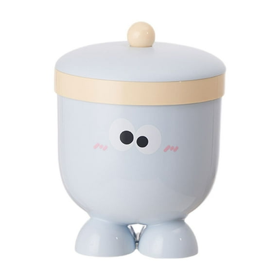 Leodye 1PCS Small Rocking Lid Desktop Trash Can Plain Compact Home Living Room Coffee Table Mini Waste Bin -6.1x6.4in