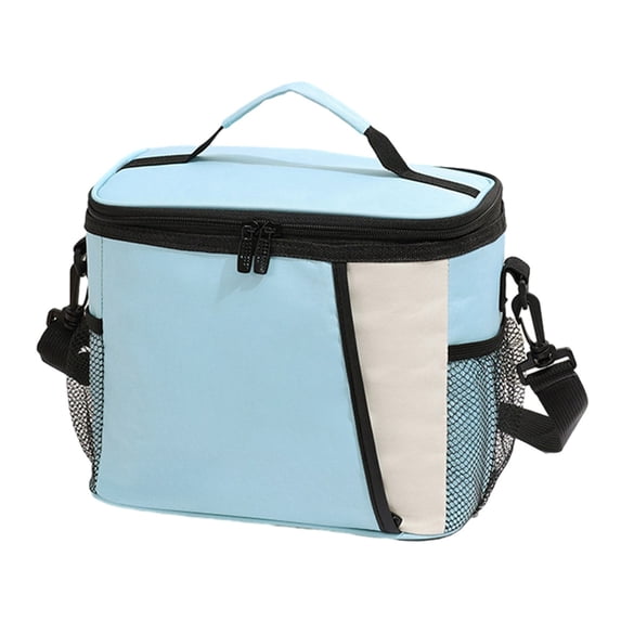 Leodye 1PCS Small thermal Insulated Lunch Box for Men Women Reusable Lunch Cooler Bag with Strap for Work School and Picnic -9.84*6.88*7.87IN