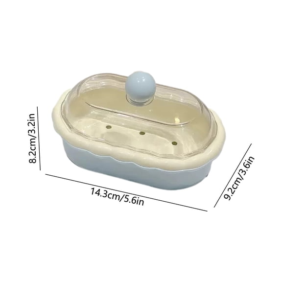 Leodye 1PCS Soap Box with Lid Household Sink Soap Storage Case Dustproof Container for Soap Bar Bathroom Vanity and Kitchen Use -5.63 * 3.62 * 3.23 in