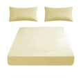 thumbnail image 1 of Leodye 1PCS Soft Fiber Fitted Sheet Set with 1 Pair Pillowcases, All-Inclusive Non-Slip Mattress Protector, Breathable Bed Cover for Double Bed -86.61x70.86in, 1 of 6