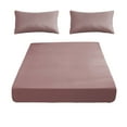 thumbnail image 1 of Leodye 1PCS Soft Fiber Fitted Sheet Set with 1 Pair Pillowcases, All-Inclusive Non-Slip Mattress Protector, Breathable Bed Cover for Double Bed -86.61x70.86in, 1 of 6