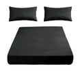 thumbnail image 1 of Leodye 1PCS Soft Fiber Fitted Sheet Set with 1 Pair Pillowcases, All-Inclusive Non-Slip Mattress Protector, Breathable Bed Cover for Double Bed -86.61x70.86in, 1 of 6