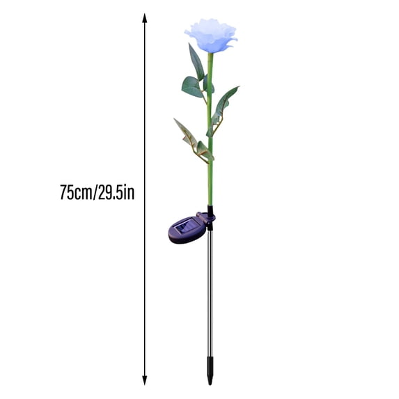 Leodye 1PCS Solar Single-head Rose LED Light - Outdoor Garden Simulation Decorative Lamp -29.5IN