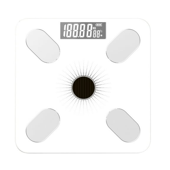 Leodye 1PCS Solar-powered Digital Body Composition Scale - Bluetooth Smart Bathroom Scale with App, No Battery Replacement 10.24x10.24x0.9in