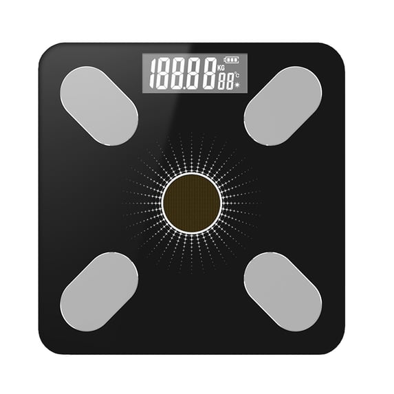 Leodye 1PCS Solar-powered Digital Body Composition Scale - Bluetooth Smart Bathroom Scale with App, No Battery Replacement 10.24x10.24x0.9in
