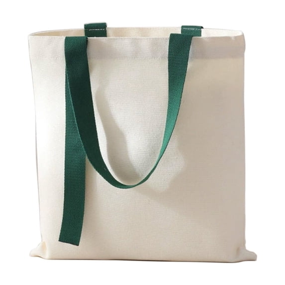 Leodye 1PCS Solid Color Canvas Tote Bag Large Capacity Portable Handbag for Daily Commute Shopping and Personal Item Carrying -15.75x13.78in