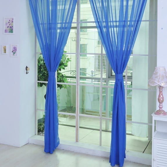 Leodye 1PCS Solid Color Door Window Curtain Drape Panel Sheer Scarf Valances Light Filtering Voile for Bedroom Living Room Kitchen -78.74 × 39.37 IN