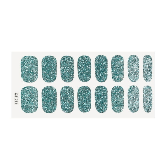 Leodye 1PCS Solid Color Glossy Nail Art Stickers - Mini Nail Decals - 5.51 inch × 2.83 inch