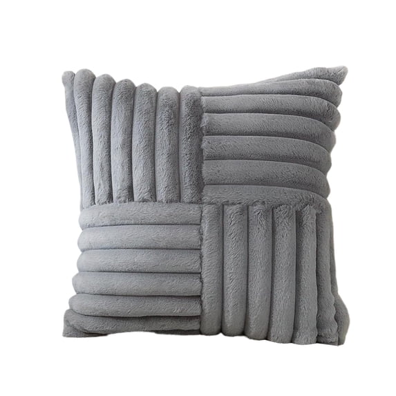 Leodye 1PCS Solid Color Stripe Spliced Pillow Cover, Soft Breathable Fabric, Decorative Cushion Case for Home Sofa Bedroom Decoration -15.75x15.75in