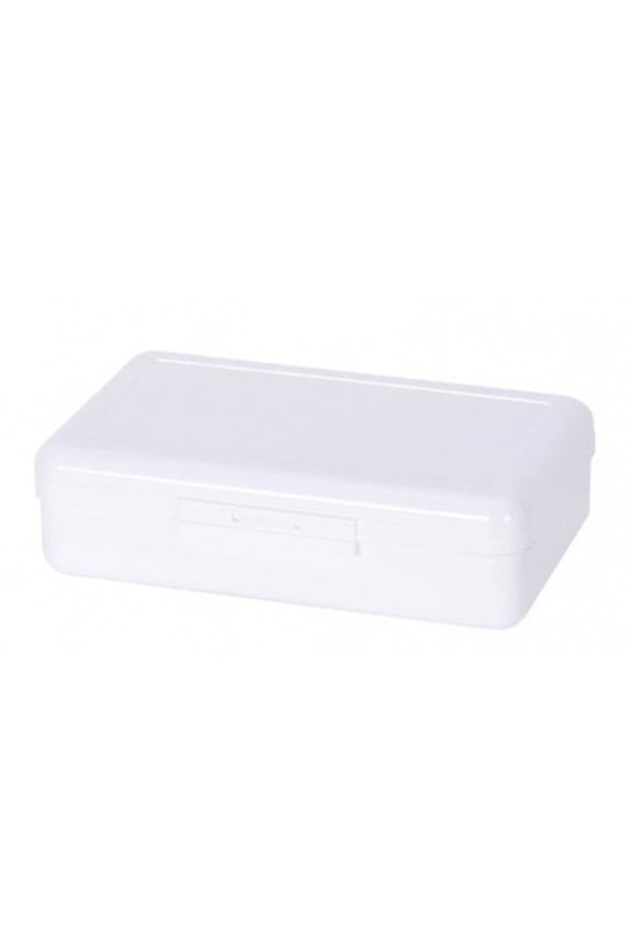 1PCS Stackable Clear Plastic Pencil Box with Snap Lock Lid Large Capacity Stylish Stationery Case for Pens office Small Supplies Storage -8.1*4.8*2.3IN