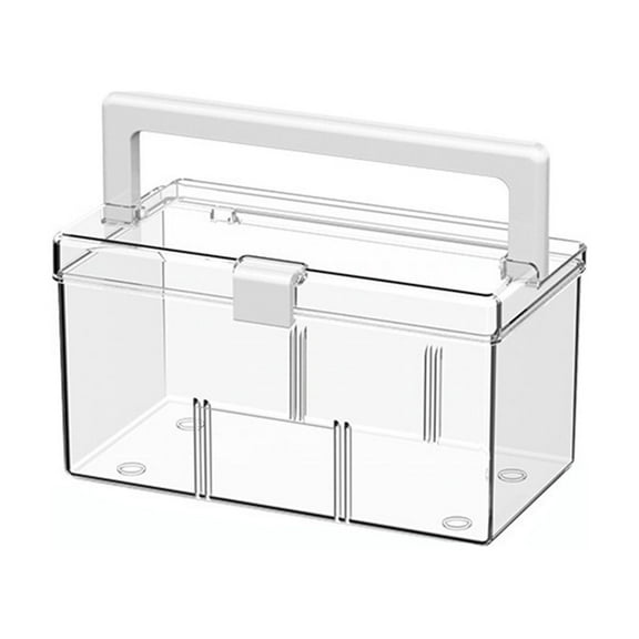 Leodye 1PCS Stackable Clear Storage Containers - with Removable Dividers, Buckles & Handles -8.11x4.52x4.52In