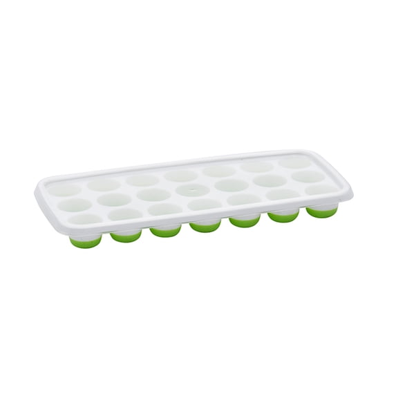 Leodye 1PCS Stackable Ice Cube Tray Spill-proof Removable Lid Flexible Home Kitchen Cocktail Freezer Ice Making Mold -10.23x4.72x0.98In