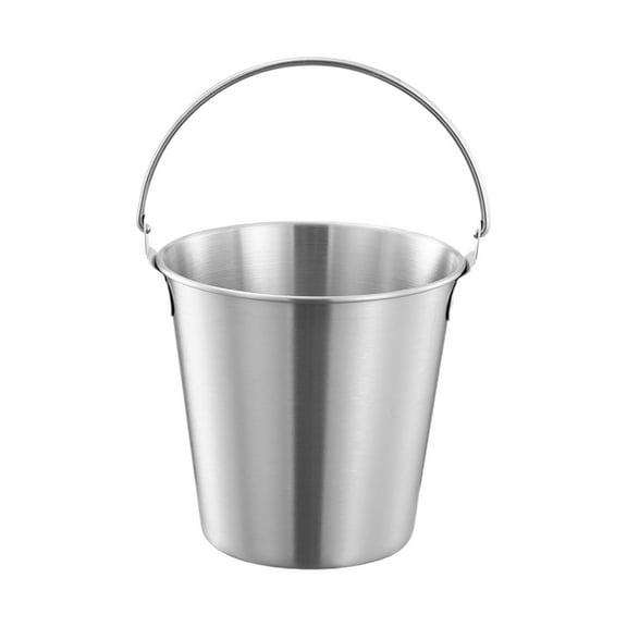 Leodye 1PCS Stainless Steel Creative Ice Bucket Multi-purpose Durable Home Bar Restaurant Champagne Beer French Fries Snack Bucket -5.82×6.49×3.93inch
