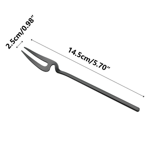 Leodye 1PCS Stainless Steel Hanging Fruit fork Set Stylish Tableware Decorative Utensils for Fruit Salad Dessert and Party Serving -5.7IN
