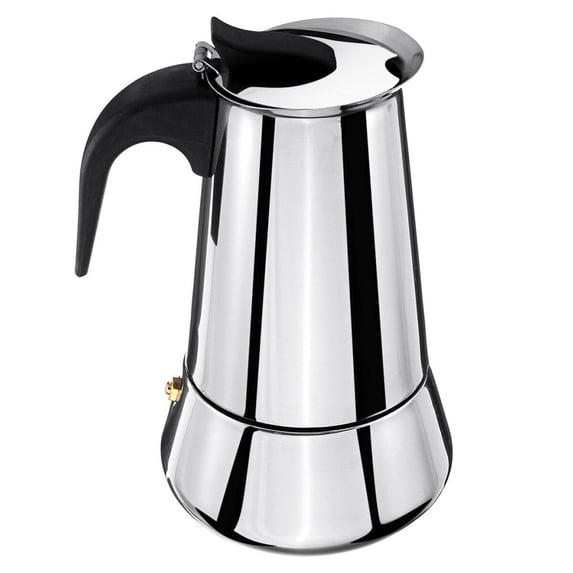 Leodye 1PCS Stainless Steel Mocha Percolator Stovetop Safe Coffee Maker Pot Classic Design for Home Kitchen Espresso Mocha Brewing -4.33x7.28IN