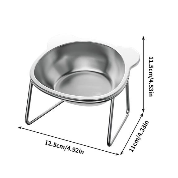 Leodye 1PCS Stainless Steel Raised Pet Bowl , Non-Spill Food and Water Feeder Bowl for s,s, Puppy and Kitten -4.92*4.33*4.53IN