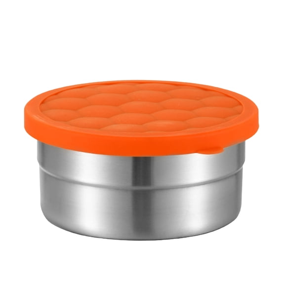 Leodye 1PCS Stainless Steel Sealed Snack Container with Lid, Leakproof Portable Design, Reusable Small Bento Box for Salad Snack Food Storage -2*3IN