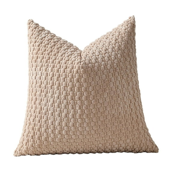 Leodye 1PCS Standard Size Soft Weave Pillowcases - Breathable Decorative Shams, Face-friendly for Bedroom & Sofa -17.71x17.71in