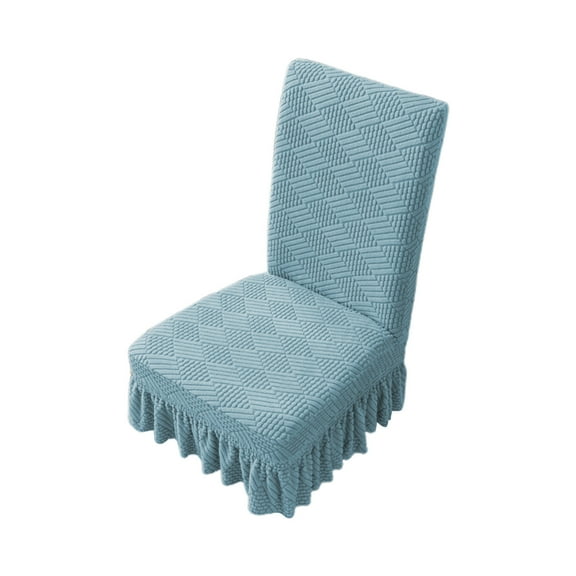 Leodye 1PCS Stretch Spandex Dining Chair Covers - with Skirt, Washable Seat Protectors for Kitchen, Wedding & Banquet -16.53~21.65in* 14.96~19.68in* 14.96~19.68in