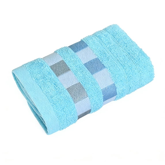 Leodye 1PCS Striped Towel Absorbent Thick Soft Durable Household Daily Face Hand Wash Towel -13.7x29.5 Inch