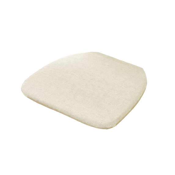Leodye 1PCS Summer Flax Linen Horseshoe Chair Cushion, Strap Anti-slip Fixed Design, Soft Seat Pad for Household Dining Chair Daily Use -16.53x15.74in