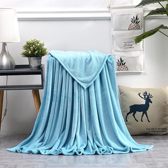 Leodye 1PCS Super Soft Warm Fleece Throw Blanket Cozy Versatile Home Decor Sofa Bed Couch Blanket -39.37 × 55.12 in