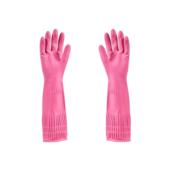 Leodye 1PCS Thick Waterproof Non-slip Rubber Dishwashing Gloves, Wear-resistant Protective Gloves for Kitchen Cleaning and Household Laundry -14.96*3.93 IN