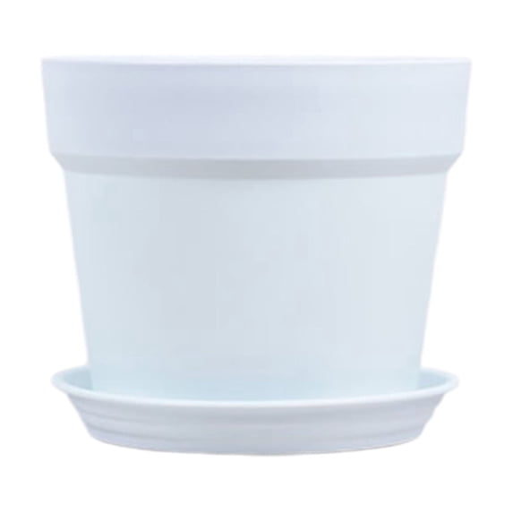 Leodye 1PCS Thickened Imitation Ceramic Plastic Flower Pot, Anti-fall Sturdy Planter, Lightweight Decorative Pot for Home and Garden Potted Plants -6.57 * 6.57 * 5.71 in