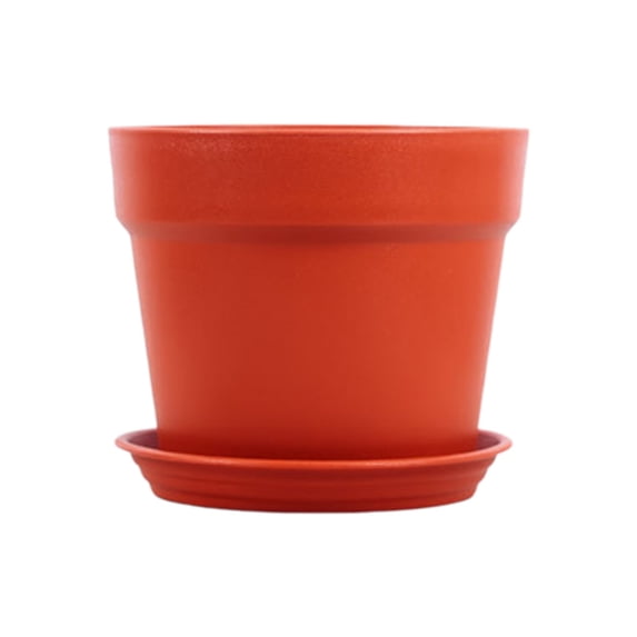 Leodye 1PCS Thickened Imitation Ceramic Plastic Flower Pot, Anti-fall Sturdy Planter, Lightweight Decorative Pot for Home and Garden Potted Plants -6.57 * 6.57 * 5.71 in