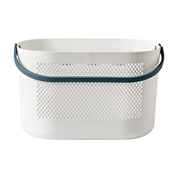 Leodye 1PCS Thickened Plastic Shower Basket - Handle-equipped Storage Box for Bathroom/Fruit -6.3×5.9×10inch