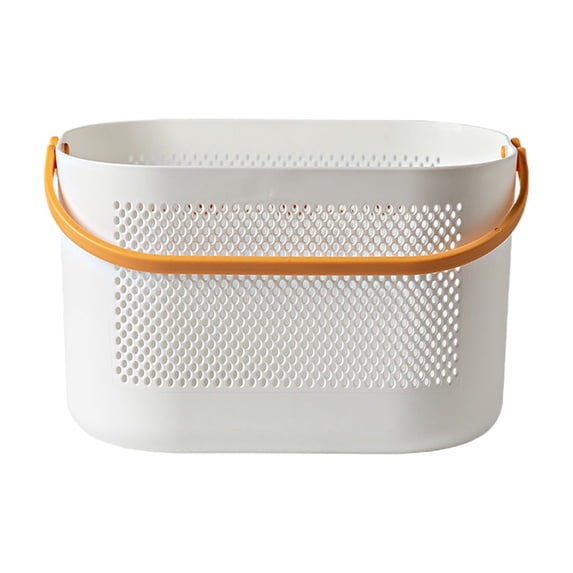 Leodye 1PCS Thickened Plastic Shower Basket - Handle-equipped Storage Box for Bathroom/Fruit -6.3×5.9×10inch