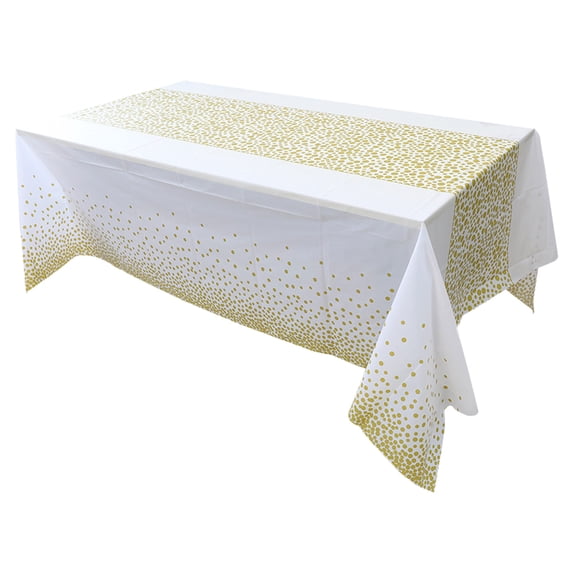 Leodye 1PCS Thickened Wavepoint Plastic Tablecloth - Disposable Waterproof Oil-proof Rectangular Cover for Holiday/Birthday Parties -54x108inches