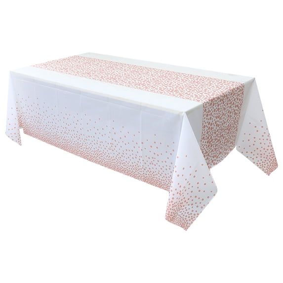 Leodye 1PCS Thickened Wavepoint Plastic Tablecloth - Disposable Waterproof Oil-proof Rectangular Cover for Holiday/Birthday Parties -54x108inches