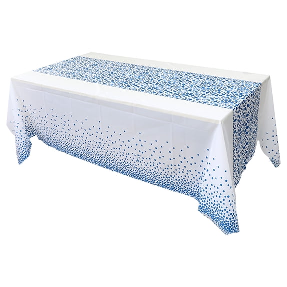 Leodye 1PCS Thickened Wavepoint Plastic Tablecloth - Disposable Waterproof Oil-proof Rectangular Cover for Holiday/Birthday Parties -54x108inches