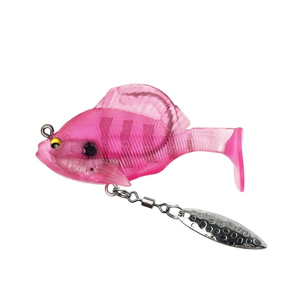 Leodye 1PCS Three Generations Hollow Lead T-tail Soft Jumping Fish Bait Rotating Sequins Hanging Bottom Design Fishing Tackle Saltwater/Freshwater Lure