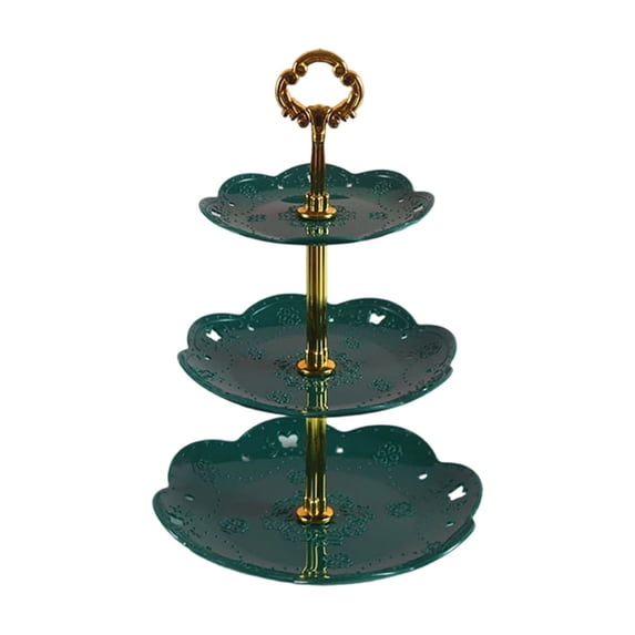 Leodye 1PCS Three-Tier Fruit Serving Tray, Multipurpose Platter for Candy Dried Fruits for Wedding Living Room Party Snack Display -8.66*13.19IN