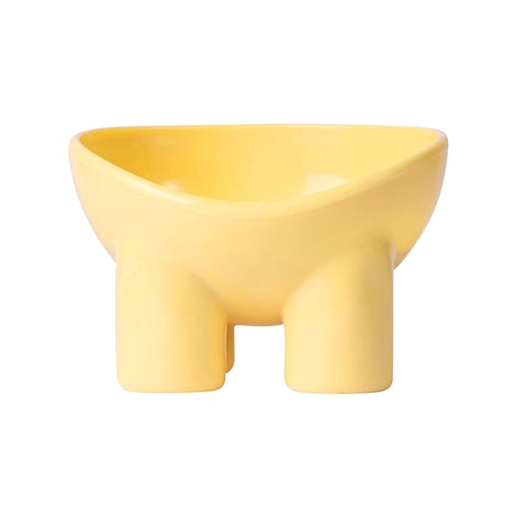 Leodye 1PCS Tilted Elevated Food Bowl Ergonomic Pet-friendly Pet Supply Small Feeding Bowl -5.3*3.1IN