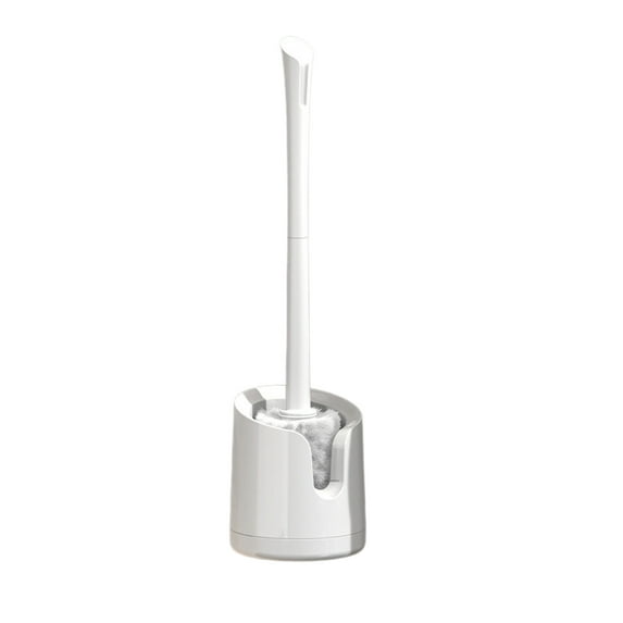 Leodye 1PCS Toilet Brush and Holder, Toilet Bowl Brush with Long Handle, Plastic Holder Easy to Hide, Drip-Proof, Easy to Assemble, Deep Cleaning-16.38*4.17*4.17 in